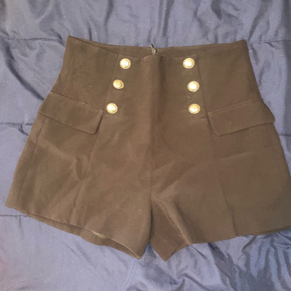 Women's High-Waisted Black Shorts